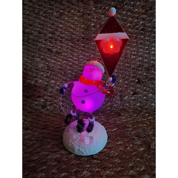 Vtg. Lighted Acrylic Skiing Bobble Christmas Snowman Santa Kite JC Penny Holiday - Picture 8 of 15